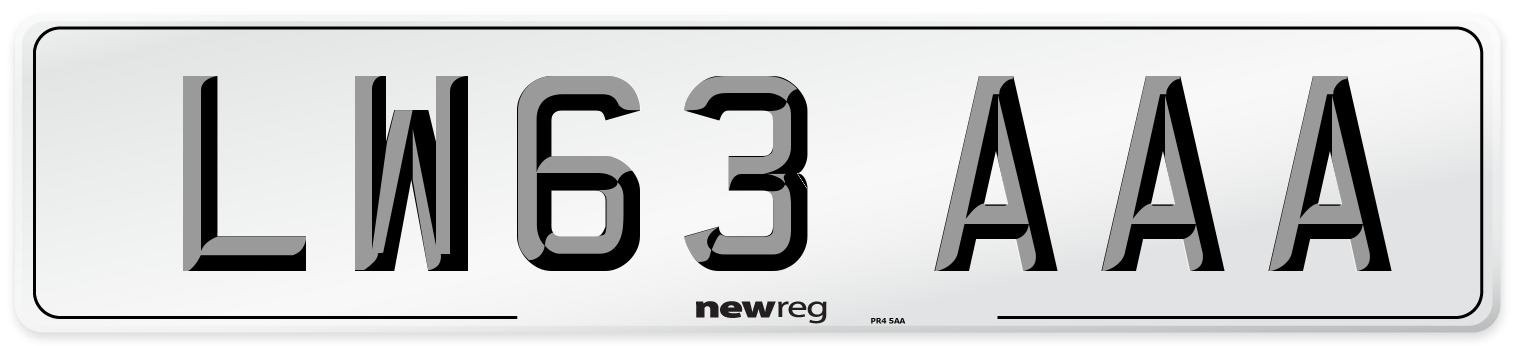 LW63 AAA Number Plate from New Reg